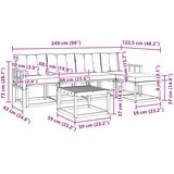  Set vanjskih sofa 6 kom. Prirodna i svjetlosiva | shoptok.hr