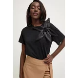 Answear Lab Kratka majica ženski, črna barva
