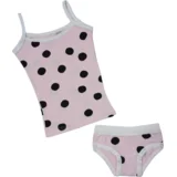 SAN-TEX Pamučni set za devojčice, Majica i veš, Roze-crni