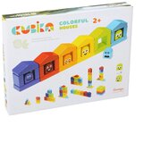 Cubika drvena igračka Šarene kućice, 30 elemenata | ePonuda.com
