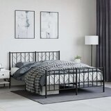 Metalni okvir kreveta uzglavlje i podnožje crni 150x200 cm | shoptok.hr