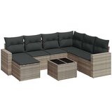 vidaXL 8-dijelni set vrtnih sofa od poliratana s jastucima svjetlosivi | shoptok.hr