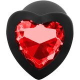 Sunfo silikonski analni dildo sa srcastim ukrasom (crno-crveno) | shoptok.hr