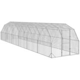 vidaXL Piščančji poligon 2,5x12x2,25 m Pocinkano jeklo | Shoptok.si