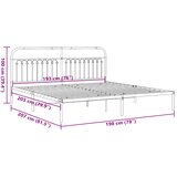 Metalni okvir za krevet s uzglavljem bijeli 193x203 cm | shoptok.hr