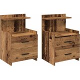  Noćni ormarići 2 kom s 2 ladice staro drvo 40x36,5x62 cm | shoptok.hr