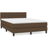  Krevet s oprugama i madracem tamnosmeđi 140 x 190 cm od tkanine | shoptok.hr