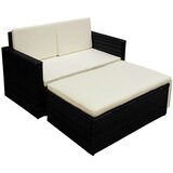 2-dijelna vrtna garnitura od poliratana s jastucima crna | shoptok.hr