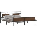  Metalni okvir kreveta bez madraca smeđa boja hrasta 160x200 cm | shoptok.hr