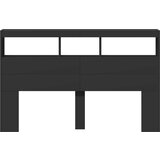 Ormarić za uzglavlje s LED svjetlima crni 160 x 17 x 102 cm | shoptok.hr