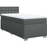 vidaXL Box spring postelja z vzmetnico temno siva 90x200 cm blago | Shoptok.si