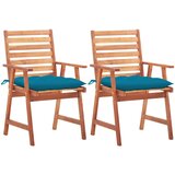 Maison Chic Vrtni jedilni stoli - Stol za vrt 2 kosa z blazinami trden akacijev les JS316, (21877380) | Shoptok.si