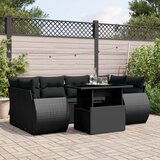vidaXL 7-dijelni set vrtnih sofa od poliratana s jastucima crni | shoptok.hr