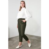 Trendyol Khaki Cigarette Checked Woven Trousers | Eponuda.ba
