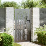 vidaXL Vrtna vrata Drugo Črna 105 x 200 cm Jeklo s prašnim premazom | Shoptok.si