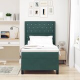  Krevet s opruga kutije Tamnozelena 90 x 200 cm Baršun | shoptok.hr