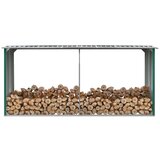 vidaXL Vrtna ostava za drva od pocinčanog čelika 330x92x153 cm zelena Cijene