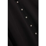 Marisse Black Shirt With Decorative Buttons And Puffed Sleeves | Shoptok.si