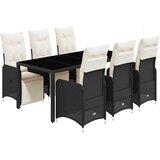 vidaXL 7-dijelni vrtni bistro set od poliratana s jastucima crni | shoptok.hr