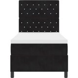 vidaXL Postelja s vzmetnico črna enojna žamet, (22083634) | Shoptok.si