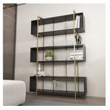 Hanah home Bruti Antracit Zlatna Polica za Knjige 120x180x29.6cm, Crna | Eponuda.ba