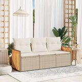 vidaXL 3-dijelni set vrtnih sofa od poliratana s jastucima bež | shoptok.hr