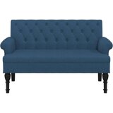  Klop z naslonom modra 120x62x75,5 cm blago | Shoptok.si