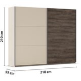 Premium Living Omara Z Drsnimi Vrati Sajo, Barva Šampanjca, Barva Hrasta | Shoptok.si