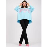 Fashion Hunters Light blue and pink sweatshirt with a colorful print Cene