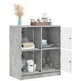  Bočni ormarić sa staklenim vratima boja betona 68x37x75,5 cm | Eponuda.com