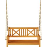 vidaXL Klop za swinging za 2 osebi 110x56x58 cm iz trdnega akacijevega lesa | Shoptok.si