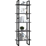 vidaXL 5-nadstropna knjižna omara siva 60x30x175 cm borovina | Shoptok.si