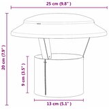  Pokrov za dimnjak protiv kiše Srebrno 25 x 25 x 20 cm | shoptok.hr