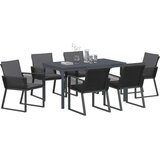  Komplet za jedilnico v vrtu 7 pcs Antracit Jeklo in poliratan, (5000045372) | Shoptok.si