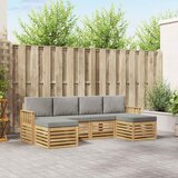  Set vanjskih sofa 5 pcs Bijela i svijetlosiva | Shoptok.si