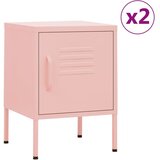  Noćni ormarići 2 kom ružičasti 35 x 35 x 51 cm čelični | shoptok.hr