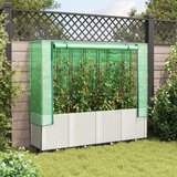 vidaXL Visoka greda s prevleko za rastlinjak videz ratana 160x40x153cm | Shoptok.si