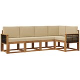  Set vanjskih sofa 5 kom. Prirodna i bež Poliester | shoptok.hr
