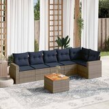  7-dijelni set vrtnih sofa od poliratana s jastucima sivi | Eponuda.com