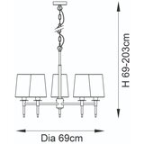  Endon 99458 - Luster na lancu 5xE14/6W/230V zlatna/bela | Eponuda.com