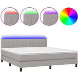  Box spring s madracem LED svjetlosivi 180x200 cm tkanina | shoptok.hr