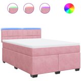 vidaXL Box spring postelja z vzmetnico roza 140x190 cm žamet, (21309970) Cene