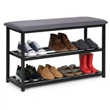 ModernHome tapecirana klupa za cipele sa sjedalom 80 cm, 2 police | shoptok.hr