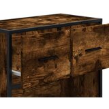 vidaXL Nočna omarica dimljeni hrast 60x31x60 cm inž. les in kovina | Shoptok.si
