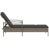  Ležaljka za sunčanje s jastukom siva 63x200x81 cm poliratan | shoptok.hr