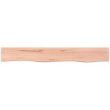  Stenska polica svetlo rjava 80x10x2 cm trdna hrastovina | Shoptok.si