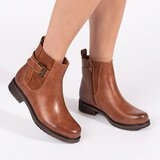 Shelvt Brown women's ankle boots with a low-heeled buckle | shoptok.hr