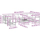 Set vanjskih sofa 11 kom. Prirodna i krem Čvrsto drvo akacije | shoptok.hr