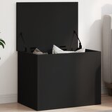  Kutija za pohranu crna 60x42x46 cm od konstruiranog drva | shoptok.hr