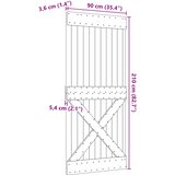  Vrata NARVIK 90 x 210 cm Čvrsta borovina (neobrađena) Prirodna | shoptok.hr